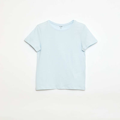 T-shirt en jersey uni BLEU